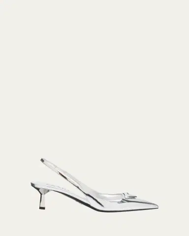 Prada 55mm Metallic Leather Slingback Pumps | Thumbnail 6 Prada 55mm Metallic Leather Slingback Pumps | Thumbnail 6