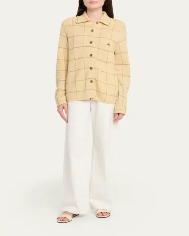 Guest in Residence Dylan Plaid Cashmere-Linen Shirt | Thumbnail 2 Guest in Residence Dylan Plaid Cashmere-Linen Shirt | Thumbnail 2