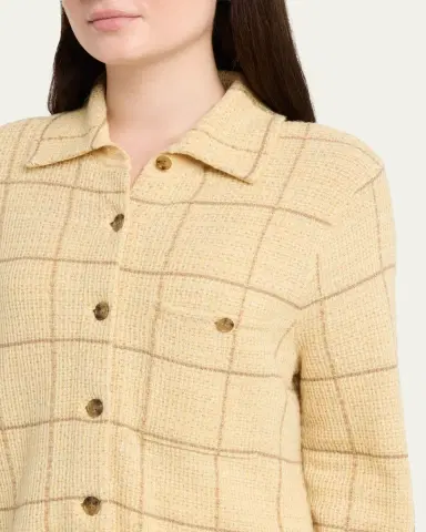 Guest in Residence Dylan Plaid Cashmere-Linen Shirt | Thumbnail 5 Guest in Residence Dylan Plaid Cashmere-Linen Shirt | Thumbnail 5