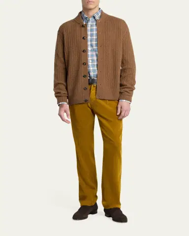 Kiton Men's Double-Pocket Cotton Plaid Button-Down Shirt | Thumbnail 2 Kiton Men's Double-Pocket Cotton Plaid Button-Down Shirt | Thumbnail 2