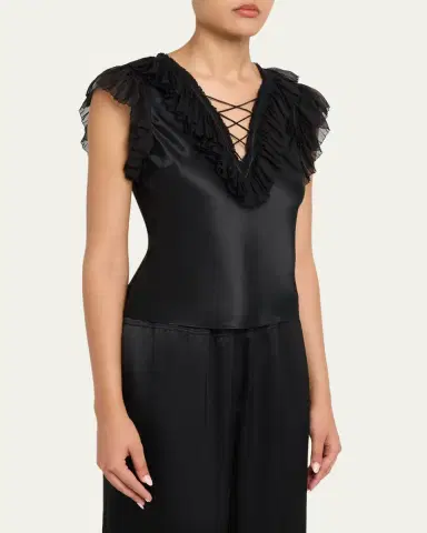 Ulla Johnson Ilyana Silk Ruffle Blouse | Thumbnail 4 Ulla Johnson Ilyana Silk Ruffle Blouse | Thumbnail 4