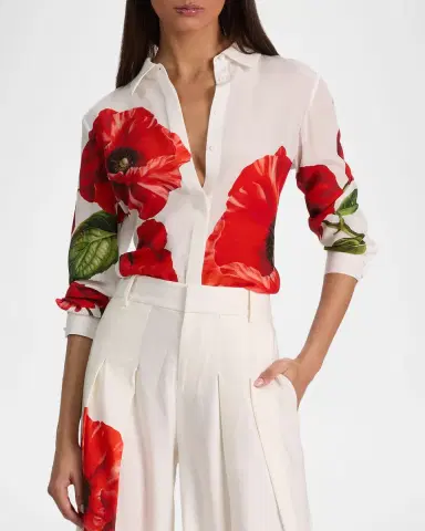 ALICE + OLIVIA Willa Placket Top | Thumbnail 3 ALICE + OLIVIA Willa Placket Top | Thumbnail 3