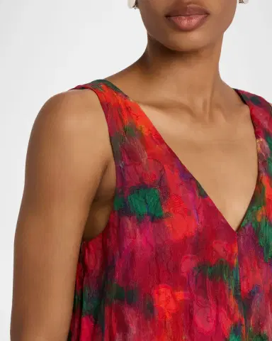 Lafayette 148 New York Sleeveless Abstract-Print Cotton Blouse | Thumbnail 4 Lafayette 148 New York Sleeveless Abstract-Print Cotton Blouse | Thumbnail 4