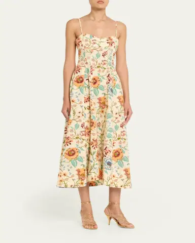 Ulla Johnson Fiora Floral Cotton Midi Dress | Thumbnail 4 Ulla Johnson Fiora Floral Cotton Midi Dress | Thumbnail 4