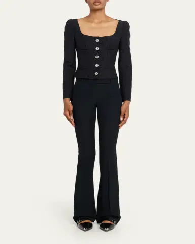 McQueen Square-Neck Pinstripe Bustier Jacket | Thumbnail 2 McQueen Square-Neck Pinstripe Bustier Jacket | Thumbnail 2