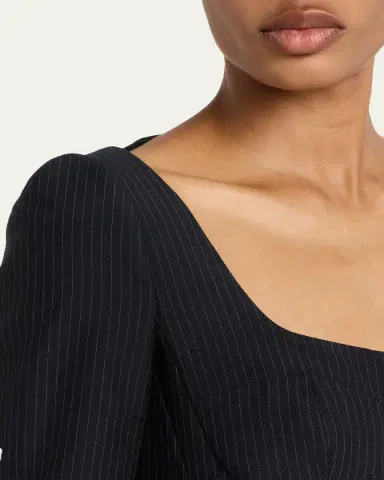 McQueen Square-Neck Pinstripe Bustier Jacket | Thumbnail 5 McQueen Square-Neck Pinstripe Bustier Jacket | Thumbnail 5