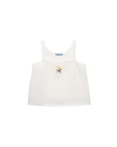 Prada Embroidered Linen Top | Thumbnail 1 Prada Embroidered Linen Top | Thumbnail 1