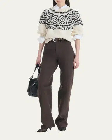 Altuzarra Howard Fair Isle Short Puff-Sleeve Sweater | Thumbnail 2 Altuzarra Howard Fair Isle Short Puff-Sleeve Sweater | Thumbnail 2