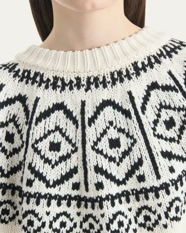 Altuzarra Howard Fair Isle Short Puff-Sleeve Sweater | Thumbnail 4 Altuzarra Howard Fair Isle Short Puff-Sleeve Sweater | Thumbnail 4