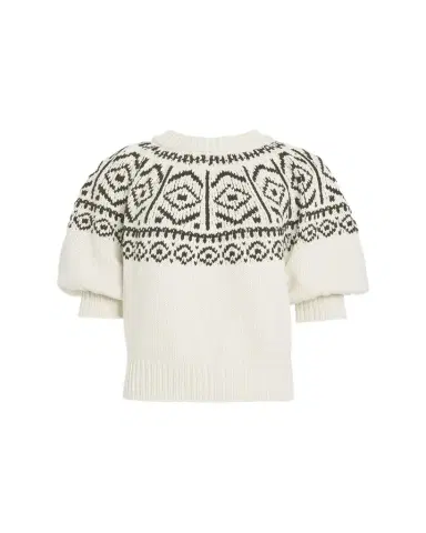 Altuzarra Howard Fair Isle Short Puff-Sleeve Sweater | Thumbnail 1 Altuzarra Howard Fair Isle Short Puff-Sleeve Sweater | Thumbnail 1