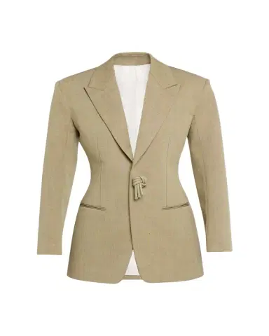 Bottega Veneta Oversized Wool-Linen Single-Breasted Jacket | Thumbnail 1 Bottega Veneta Oversized Wool-Linen Single-Breasted Jacket | Thumbnail 1