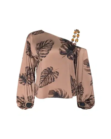 L'Agence Asami Botanical-Print Satin Blouse | Thumbnail 1 L'Agence Asami Botanical-Print Satin Blouse | Thumbnail 1