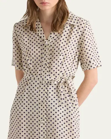 Prada Polka-Dot Print Marocain Shirtdress | Thumbnail 4 Prada Polka-Dot Print Marocain Shirtdress | Thumbnail 4