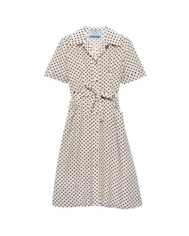 Prada Polka-Dot Print Marocain Shirtdress | Thumbnail 1 Prada Polka-Dot Print Marocain Shirtdress | Thumbnail 1
