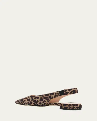 Stuart Weitzman Stassi Leopard Grosgrain Slingback Flats | Thumbnail 4 Stuart Weitzman Stassi Leopard Grosgrain Slingback Flats | Thumbnail 4