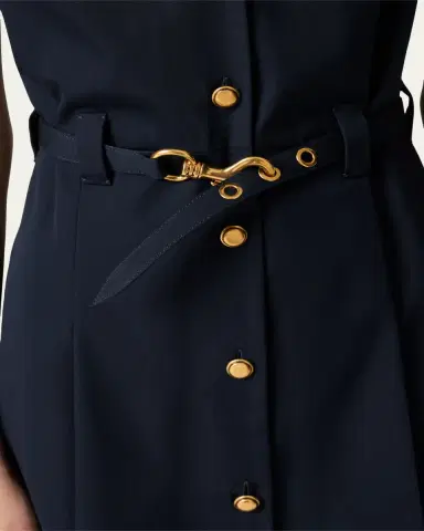 Miu Miu Sleeveless Belted Cotton Mini Shirtdress | Thumbnail 4 Miu Miu Sleeveless Belted Cotton Mini Shirtdress | Thumbnail 4