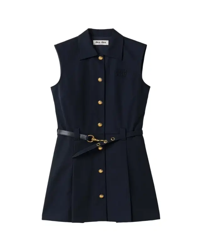 Sleeveless Belted Cotton Mini Shirtdress Sleeveless Belted Cotton Mini Shirtdress