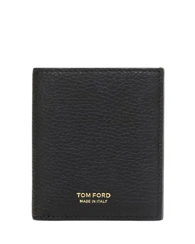 Tom Ford Men's T Line Grained Leather Bifold Card Holder | Thumbnail 1 Tom Ford Men's T Line Grained Leather Bifold Card Holder | Thumbnail 1