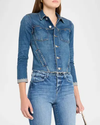 L'Agence Janelle Slim Raw-Edge Jacket | Thumbnail 3 L'Agence Janelle Slim Raw-Edge Jacket | Thumbnail 3
