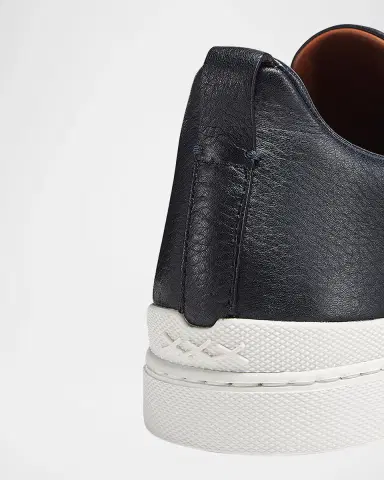 Zegna Men's Triple Stitch Deerskin Leather Sneakers | Thumbnail 5 Zegna Men's Triple Stitch Deerskin Leather Sneakers | Thumbnail 5