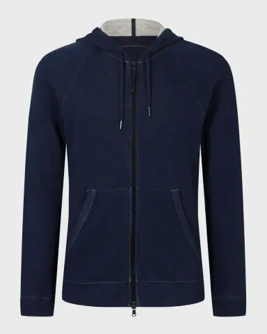 John Varvatos Men's Double-Knit Plaited Hoodie | Thumbnail 3 John Varvatos Men's Double-Knit Plaited Hoodie | Thumbnail 3