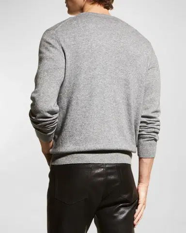 Neiman Marcus Men's Wool-Cashmere Knit V-Neck Sweater | Thumbnail 3 Neiman Marcus Men's Wool-Cashmere Knit V-Neck Sweater | Thumbnail 3