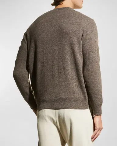 Neiman Marcus Men's Wool-Cashmere Knit V-Neck Sweater | Thumbnail 2 Neiman Marcus Men's Wool-Cashmere Knit V-Neck Sweater | Thumbnail 2