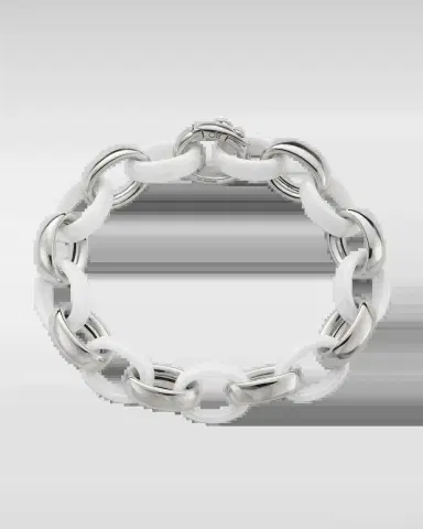 Monica Rich Kosann Sterling Silver Marilyn XL Ultra Bracelet with Alternating Ceramic Links, 8"L | Thumbnail 2 Monica Rich Kosann Sterling Silver Marilyn XL Ultra Bracelet with Alternating Ceramic Links, 8"L | Thumbnail 2
