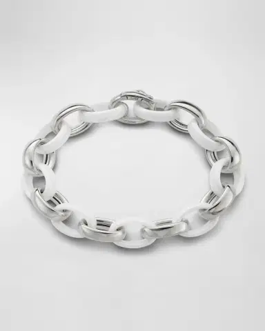Monica Rich Kosann Sterling Silver Marilyn XL Ultra Bracelet with Alternating Ceramic Links, 8"L | Thumbnail 3 Monica Rich Kosann Sterling Silver Marilyn XL Ultra Bracelet with Alternating Ceramic Links, 8"L | Thumbnail 3