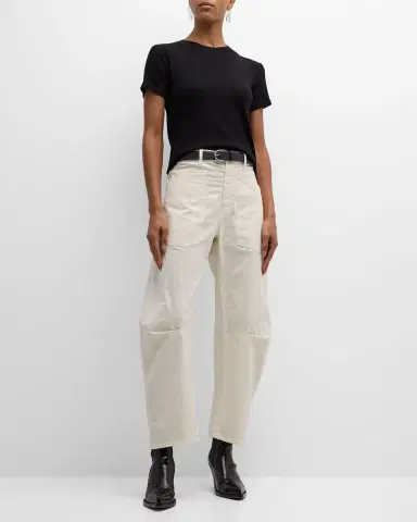 Nili Lotan Shon Mid-Rise Cropped Pants | Thumbnail 2 Nili Lotan Shon Mid-Rise Cropped Pants | Thumbnail 2