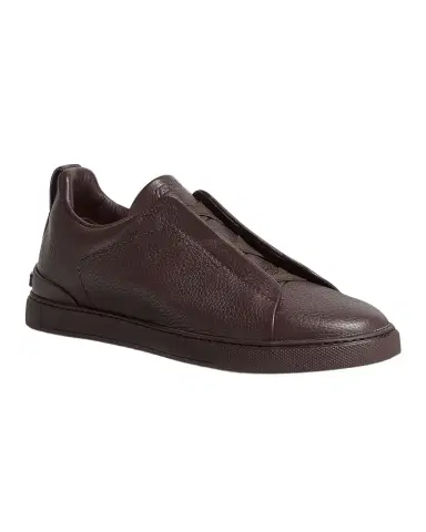 ZEGNA Men 's Triple Stitch Deerskin Leather Sneakers | Thumbnail 1 ZEGNA Men 's Triple Stitch Deerskin Leather Sneakers | Thumbnail 1
