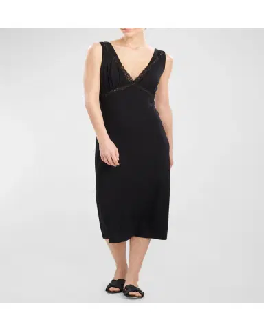 Natori Feathers Essentials Lace-Trim Jersey Nightgown | Thumbnail 2 Natori Feathers Essentials Lace-Trim Jersey Nightgown | Thumbnail 2