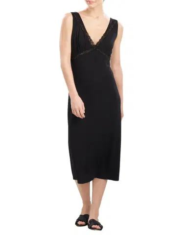 Natori Feathers Essentials Lace-Trim Jersey Nightgown | Thumbnail 4 Natori Feathers Essentials Lace-Trim Jersey Nightgown | Thumbnail 4