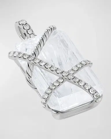 David Yurman 32mm Cable Wrap Pendant in Silver | Thumbnail 2 David Yurman 32mm Cable Wrap Pendant in Silver | Thumbnail 2