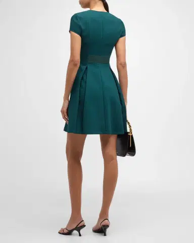 Emporio Armani Emma Pleated A-Line Mini Dress | Thumbnail 3 Emporio Armani Emma Pleated A-Line Mini Dress | Thumbnail 3