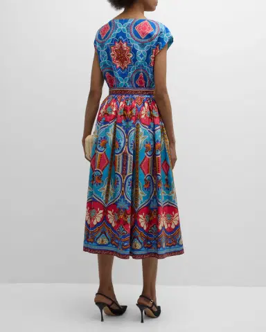 Elie Tahari The Adeline Floral-Print Cotton Midi Dress | Thumbnail 5 Elie Tahari The Adeline Floral-Print Cotton Midi Dress | Thumbnail 5