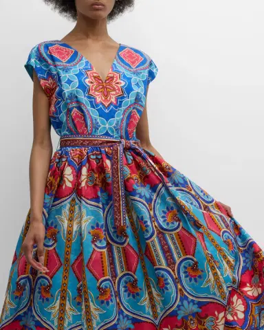 Elie Tahari The Adeline Floral-Print Cotton Midi Dress | Thumbnail 6 Elie Tahari The Adeline Floral-Print Cotton Midi Dress | Thumbnail 6