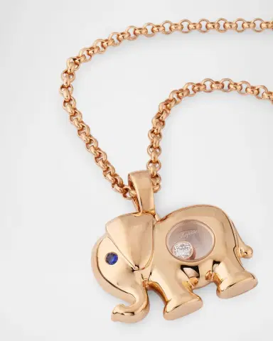 Chopard Happy Diamonds 18K Rose Gold Sapphire Elephant Pendant Necklace | Thumbnail 2 Chopard Happy Diamonds 18K Rose Gold Sapphire Elephant Pendant Necklace | Thumbnail 2