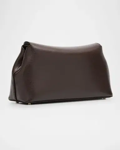 Toteme T Lock Flap Leather Clutch Bag | Thumbnail 2 Toteme T Lock Flap Leather Clutch Bag | Thumbnail 2