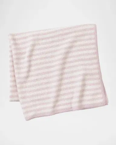 Sofia Cashmere Pure Cashmere Thermal Stripe Baby Blanket | Thumbnail 2 Sofia Cashmere Pure Cashmere Thermal Stripe Baby Blanket | Thumbnail 2