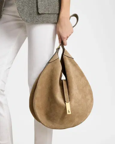 Polo Ralph Lauren Polo ID Large Suede Shoulder Bag | Thumbnail 2 Polo Ralph Lauren Polo ID Large Suede Shoulder Bag | Thumbnail 2