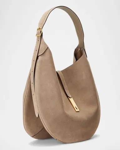 Polo Ralph Lauren Polo ID Large Suede Shoulder Bag | Thumbnail 4 Polo Ralph Lauren Polo ID Large Suede Shoulder Bag | Thumbnail 4