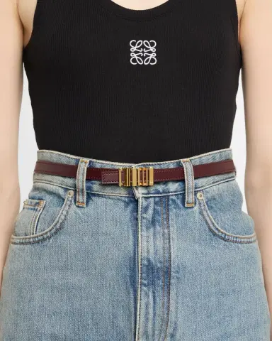 Loewe Graphic Buckle Leather Skinny Belt | Thumbnail 2 Loewe Graphic Buckle Leather Skinny Belt | Thumbnail 2