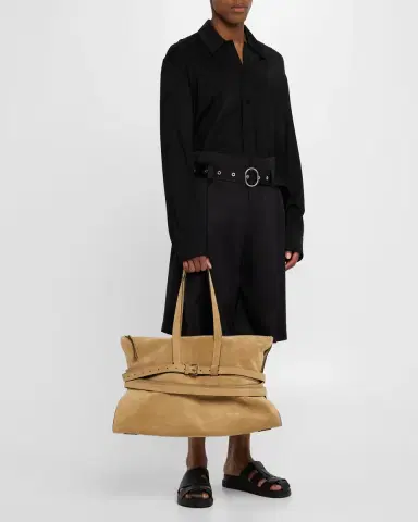 Moschino Men's Suede Tote Bag | Thumbnail 4 Moschino Men's Suede Tote Bag | Thumbnail 4