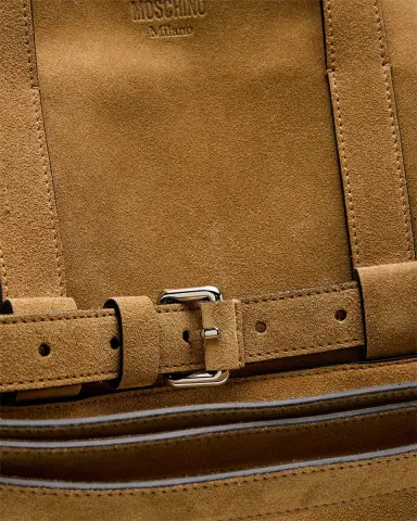 Moschino Men's Suede Tote Bag | Thumbnail 5 Moschino Men's Suede Tote Bag | Thumbnail 5