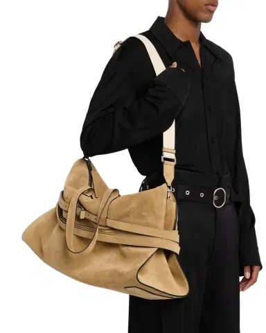 Moschino Men's Suede Tote Bag | Thumbnail 1 Moschino Men's Suede Tote Bag | Thumbnail 1