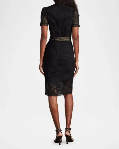 Tadashi Shoji Pintuck Bodycon Lace & Crepe Dress | Thumbnail 2 Tadashi Shoji Pintuck Bodycon Lace & Crepe Dress | Thumbnail 2
