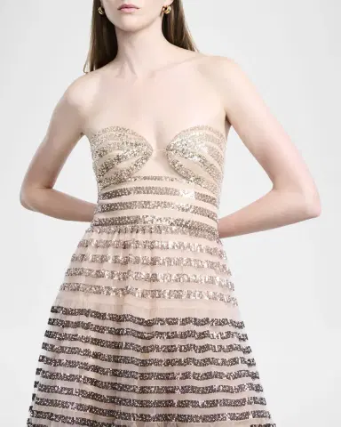 BCBGMAXAZRIA Strapless Ombre Sequin Mini Dress | Thumbnail 4 BCBGMAXAZRIA Strapless Ombre Sequin Mini Dress | Thumbnail 4