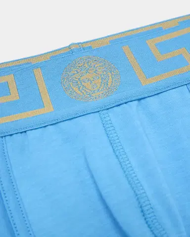 Versace Men's Organic Stretch Cotton Greek Key Boxer Briefs | Thumbnail 2 Versace Men's Organic Stretch Cotton Greek Key Boxer Briefs | Thumbnail 2
