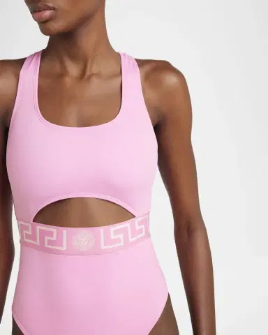 Versace Greca Border Cutout One-Piece Swimsuit | Thumbnail 3 Versace Greca Border Cutout One-Piece Swimsuit | Thumbnail 3